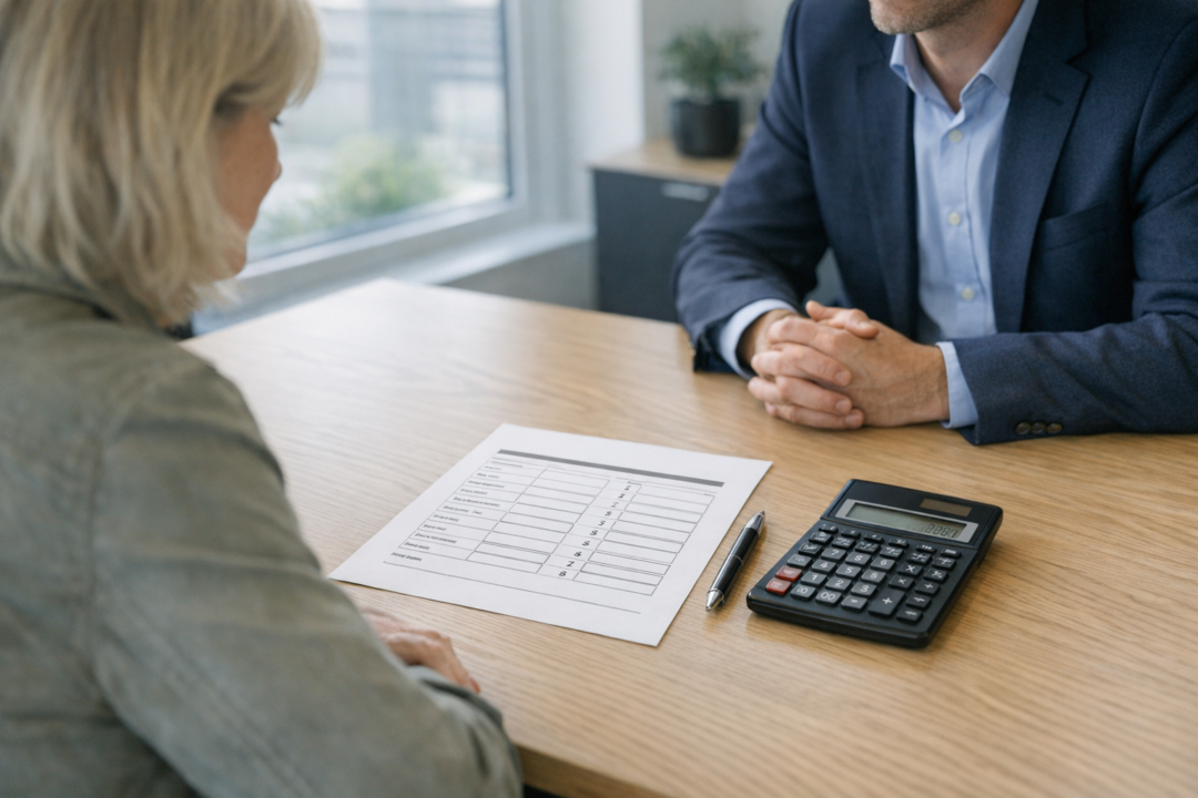Person læser lånedokumenter og markerer vigtige punkter med kuglepen