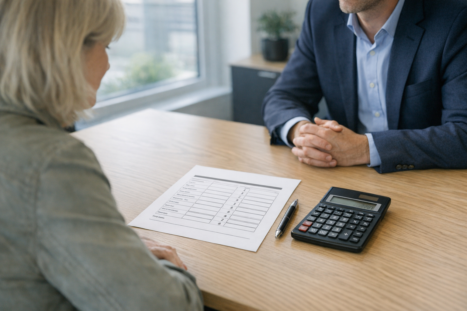 Person læser lånedokumenter og markerer vigtige punkter med kuglepen