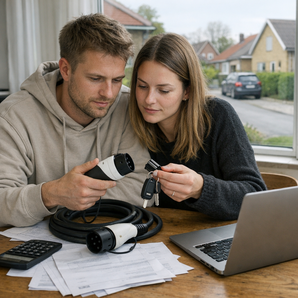bankr - 05 (1920 x 1080 px) Person ved skrivebord med bilnøgler, lånedokumenter og lommeregner